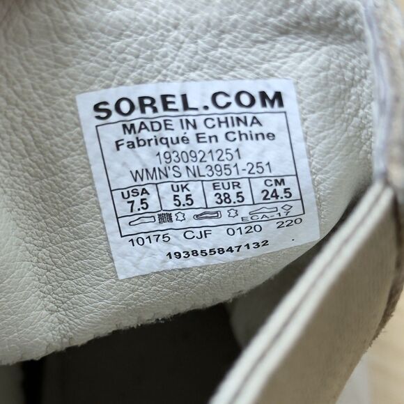 Sorel Joan Uptown Chelsea Wedge Boots Size 7.5 Sandy Tan Suede Waterproof - Picture 10 of 10